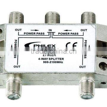 Indoor 4 way SATV splitter