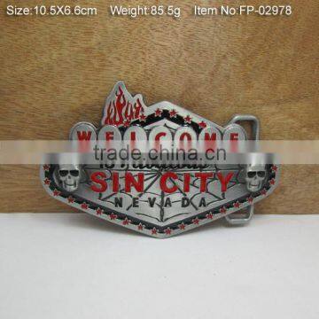 Custom Brand Name Buckle Plate Metal Belt Buckle photo-2