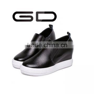 height increase black leather korean girls sneaker