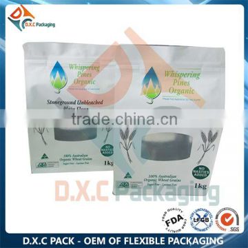 Packaging Window Standing Up White Kraft Paper Bag