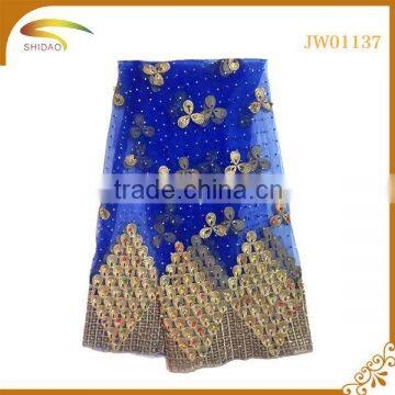 wholesale multi colors latest african Italian decorative embroidery 3D patterned silk fabric market in swiss