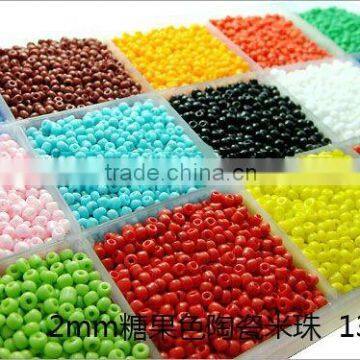 Hot sell Glass beads10 colors in a plastic box