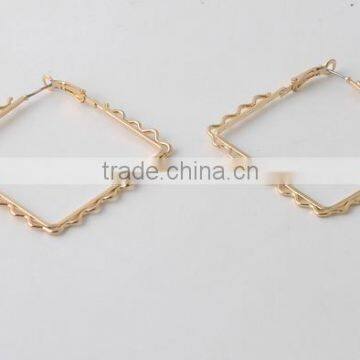 Square gold hoop earrings