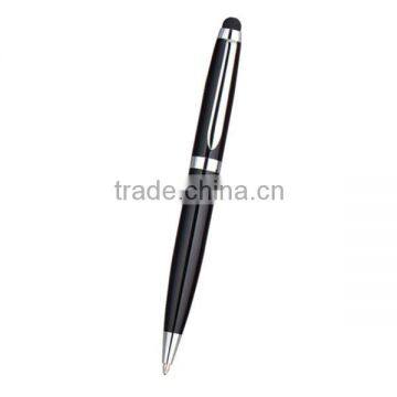 black color 2 in 1 ballpoint pen with capacitive touch tip