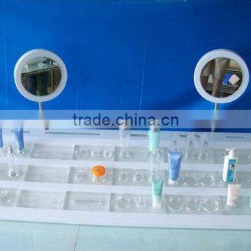 acrylic cosmetic display with mirror