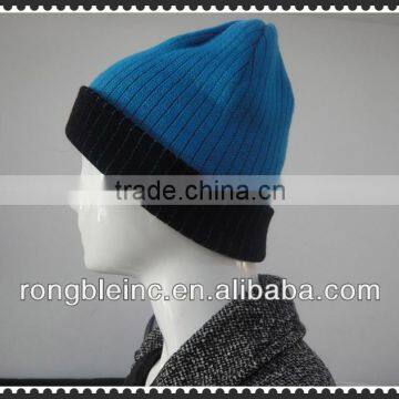 Custom square Jacquard hat Knit acrylic Beanie