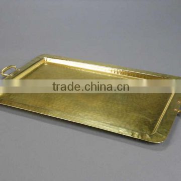 BRASS TRAY, BRASS SERVING TRAY, METAL RECTANGULAR TRAY