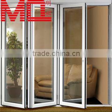 classical aluminum glass folding door with tempered glass