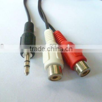 DC3.5 M to 2RCA female cable jack