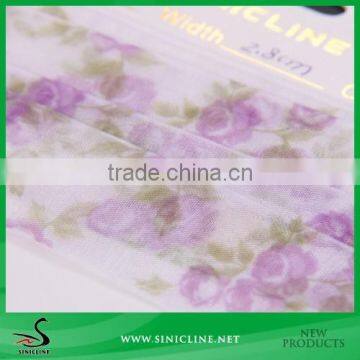 Sinicline Factory Made Organza Tape with Flower Prints