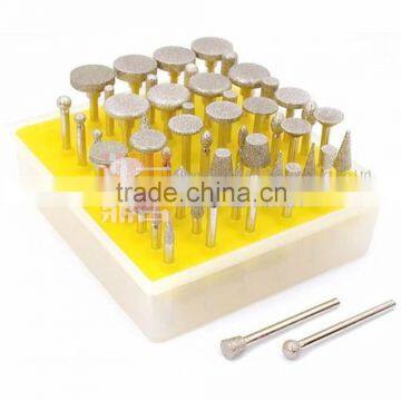 30pcs Assorted Rotary Tool Carving and Engraving Kit Diamond Coated burr point bit set