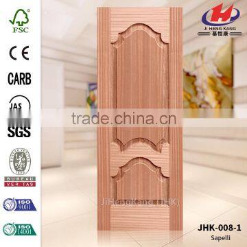 JHK-008-1 Russian Good Quality Office Project Wood Grain Sapelli Veneer Mould MDF Entry Door Skin