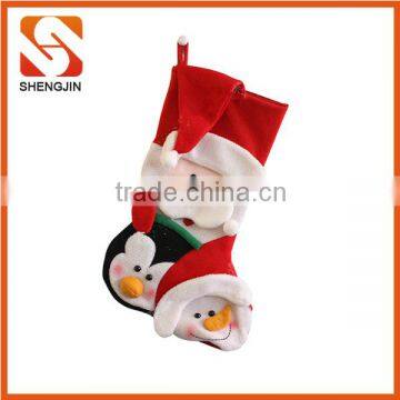 SJ-6747 Lovely penguin & Santa Xmas stocking/Christmas Sock