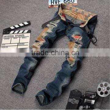 Patchwork Designer High Quality Patched Jeans Ripped Men Rock Men Jeans Hip Hop Jeans Denim Pants