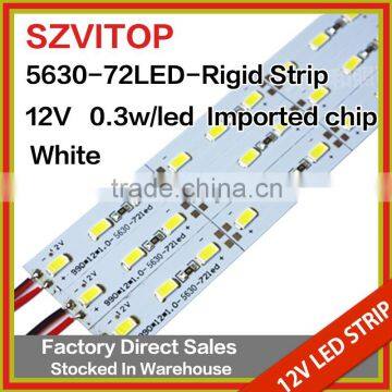 SV Dc 12V LED STRIP Imported Chip Super Bright 5630 72LEDs Rigid Strip Light WHITE Non-waterproof 12mm Width PCB