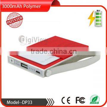 New Patent Design Slim Biscuit Power Bank 3000mAh wtih LOGO Printing,Accept OEM
