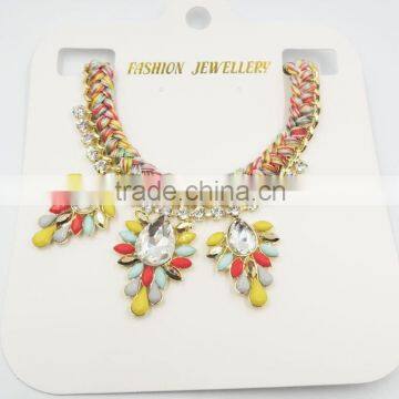 New coming chunky gemstone women costume statement necklace