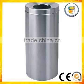 durable cylindrical open top rubbish container stainless steel dustbin