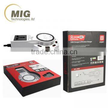 For Samsung 12A 8 USB Ports Wireless Charger For Iphone For HTC... Black and White Wireless Phone Charger photo-6