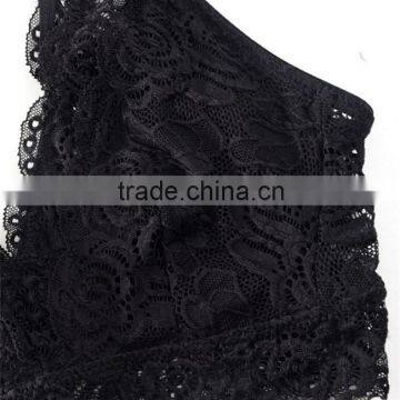 Wholesale High Quality No Rims Thin Lining Black Lace Bra