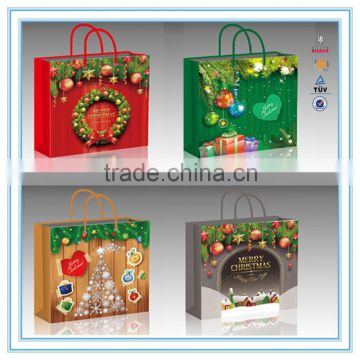 2015 New design christmas paper bag gift paper bag shopping paper bag