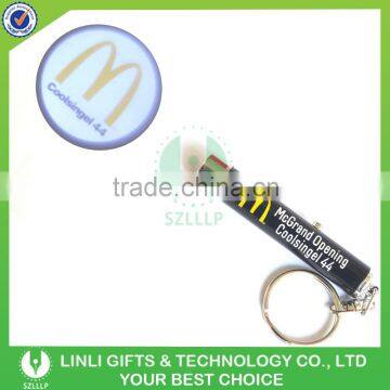 Custom Logo Led Projection Torch Promotional Keychain