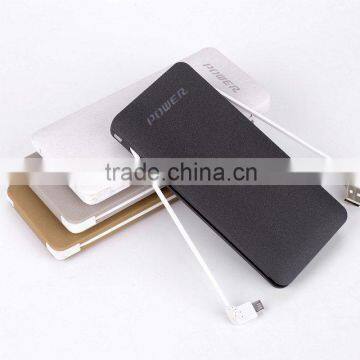 8000mAh Power Bank Mobile Battery Charger Credit Card w/Charging Cable UltraThin