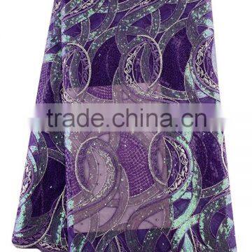 CL17-104 New fashionable design net lace with sequins,charming sequins lace fabric