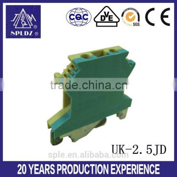 earth Type din rail Green and yellow terminal block USLKG-2.5