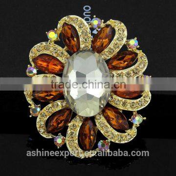 Hot Sale Noble Marquise Bulk Crystal Sunflower Rhinestone Brooch/handmade Rhinestone Brooch photo-2