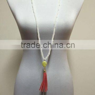 Fashion latest design natural turquoise necklace, natural stone necklace, tassel necklace