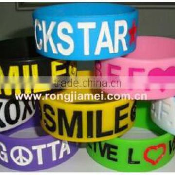 Promotional Cheap Custom Silicone Rubber Bracelet No Minimum