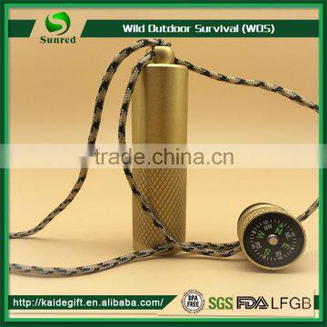 Emergency Pills Super Light Survival Capsule Small Pill Box Compass Waterproof Pill Container