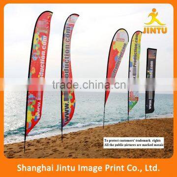 2016 wholesale Outdoor advertising promotion feather beach flags flying banner/beach flag