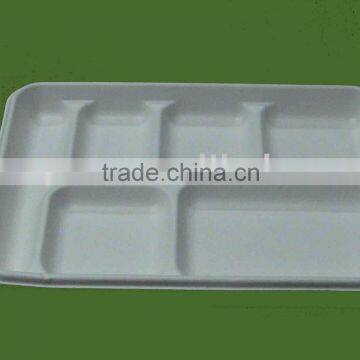 biodegradable tray,diposable tableware,bagasse tableware,5 compartment tray