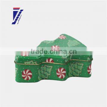 2015 chiness scene tree shaped metal tea tin box