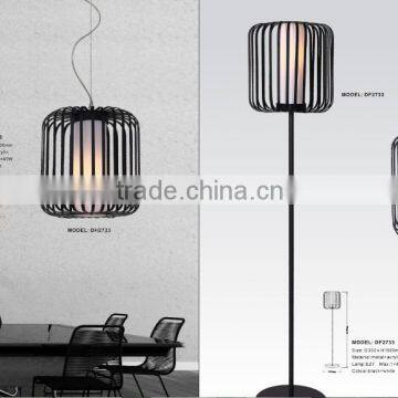 Best Price Pendant Lamp Hot Sale Black Iron Cage White Fabric Inner Shade Indoor Fancy Restaurant Hanging Light From Guzhen