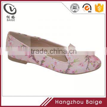 Sweet Spring flower ladies flat shoes made in China