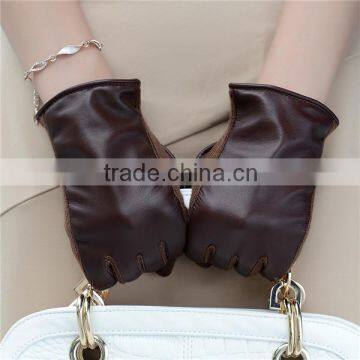 2016 Wholesale china professional design leather gloves importers with sexy girl women dress