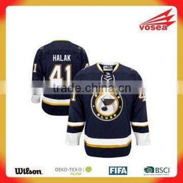 China Factory 100% polyester custom sublimation hockey jersey