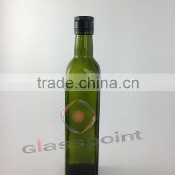 500ml square glass olive oil bottles with aluminum cap wholesale