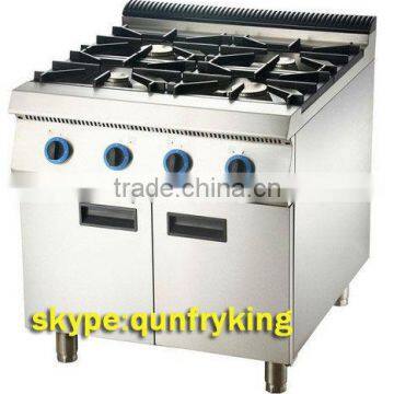 Stainless steel Gas range with 4-burner & oven combination cooking equipment