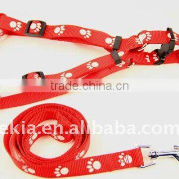 Single print paw for dog harness and leash