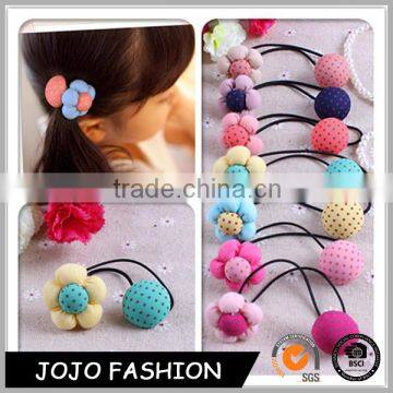 2016 Korean Fashion Girl flower Ball Hair Rope Mixed Color Baby Hair Accessories