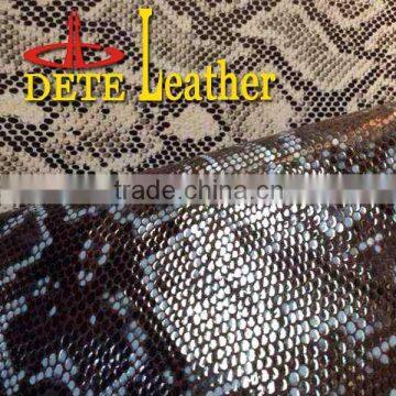 pu shoe face leather raw snake skin pattern raw material for leather products