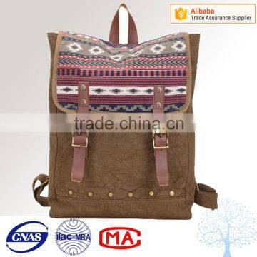 Young style cotton print canvas backpack manufacturers china