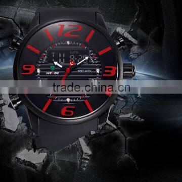 WEIDE french luxury brands watch men classic japan movement quartz analog digital dual time display