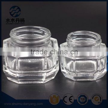 Fancy 40ml/60ml unique transparent glass cosmetic cream jar