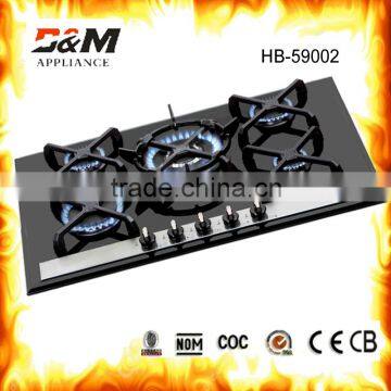 SS top nice designed gas stove hob with 5burners