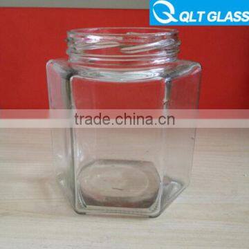 High quality wholesale Hexagon glass honey jar